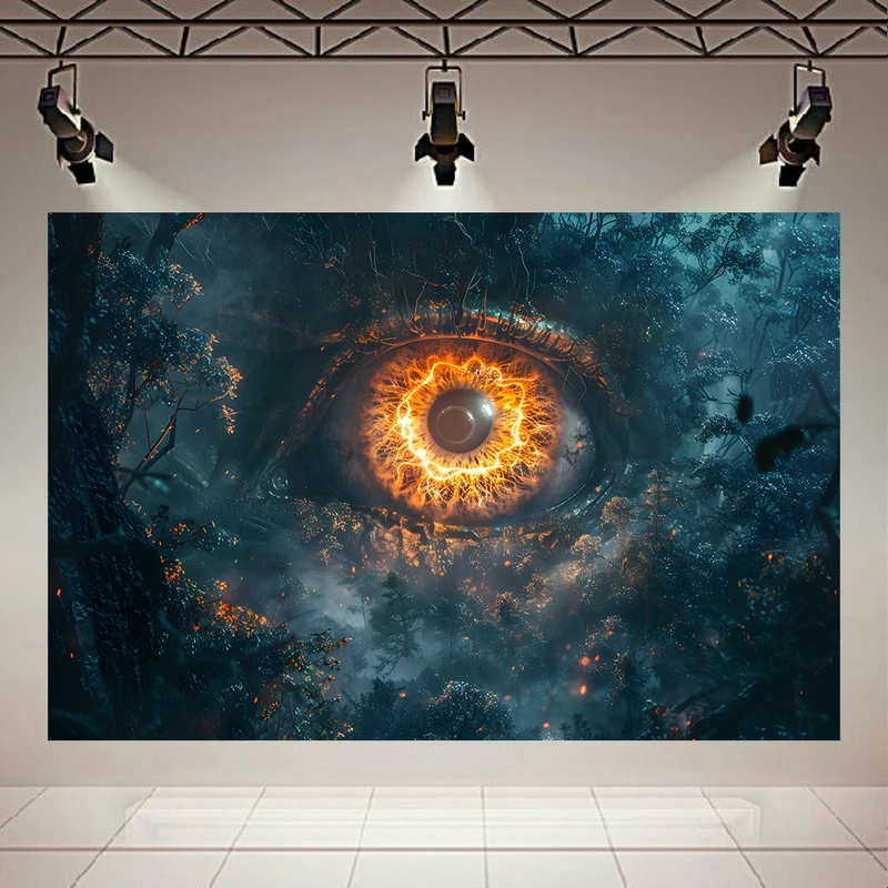  تابلو بوم طرح چشم مدل جنگل کد AR303135