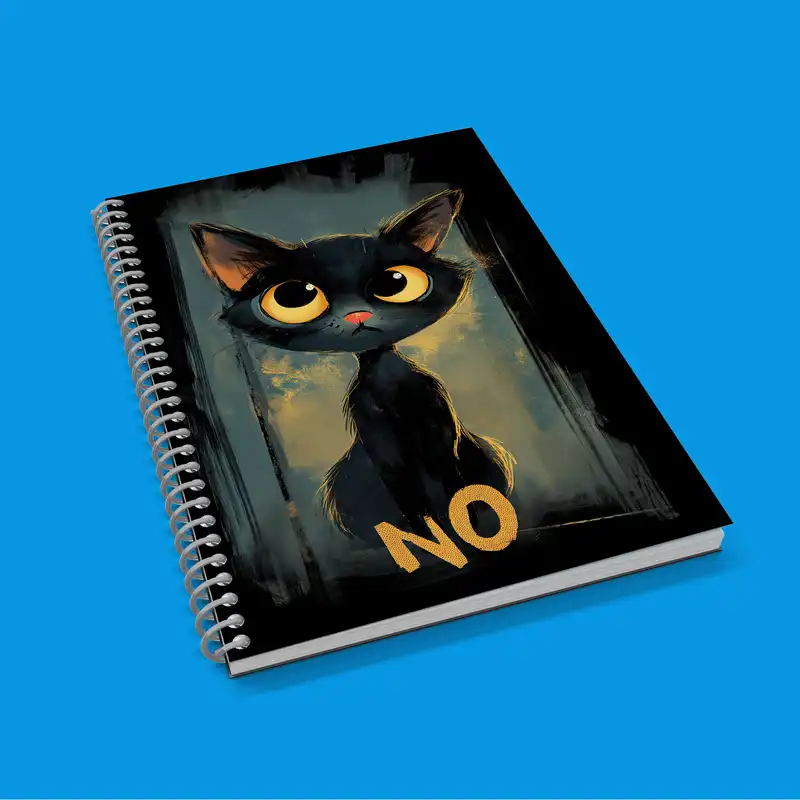 دفتر زبان 50 برگ مدوپد مدل سه خط طرح گربه کد DF14752