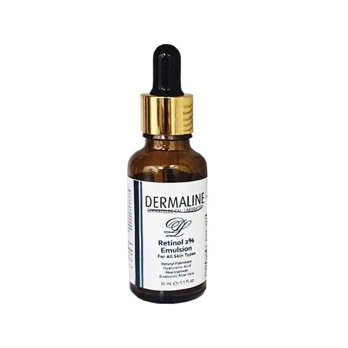 سرم ترمیم‌کننده پوست درمالاین مدل retinol 2% مناسب برای انواع پوست حجم 30 میلی‌لیتر