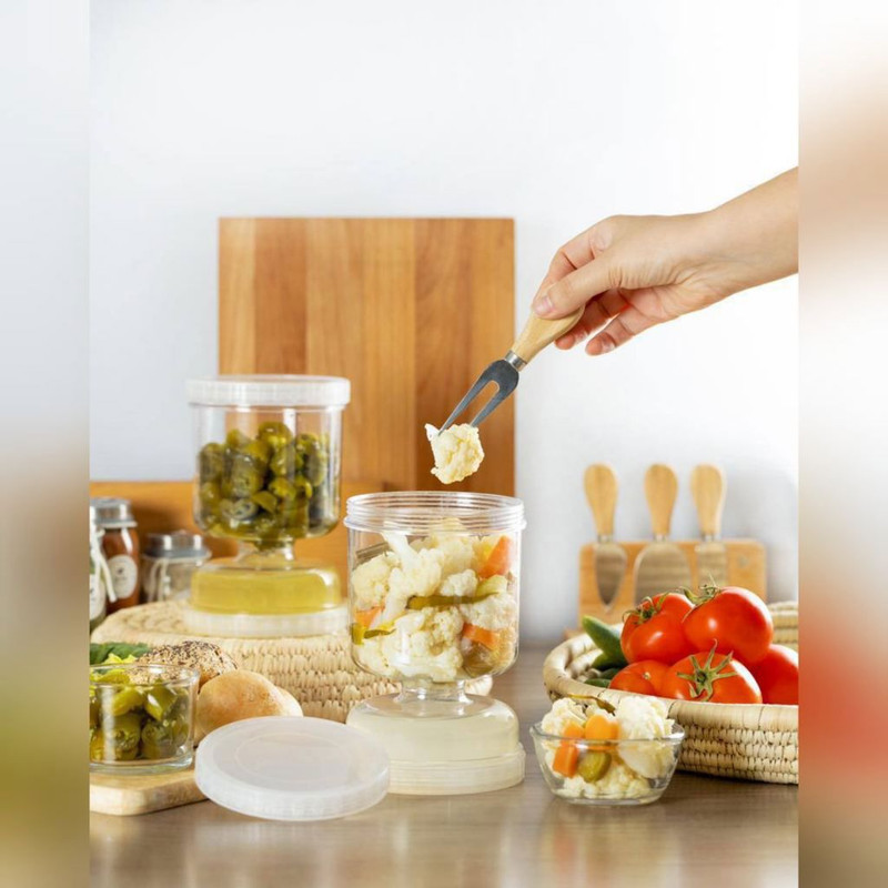 بانکه مدل ظرف خیار شور طرح ساعت شنی