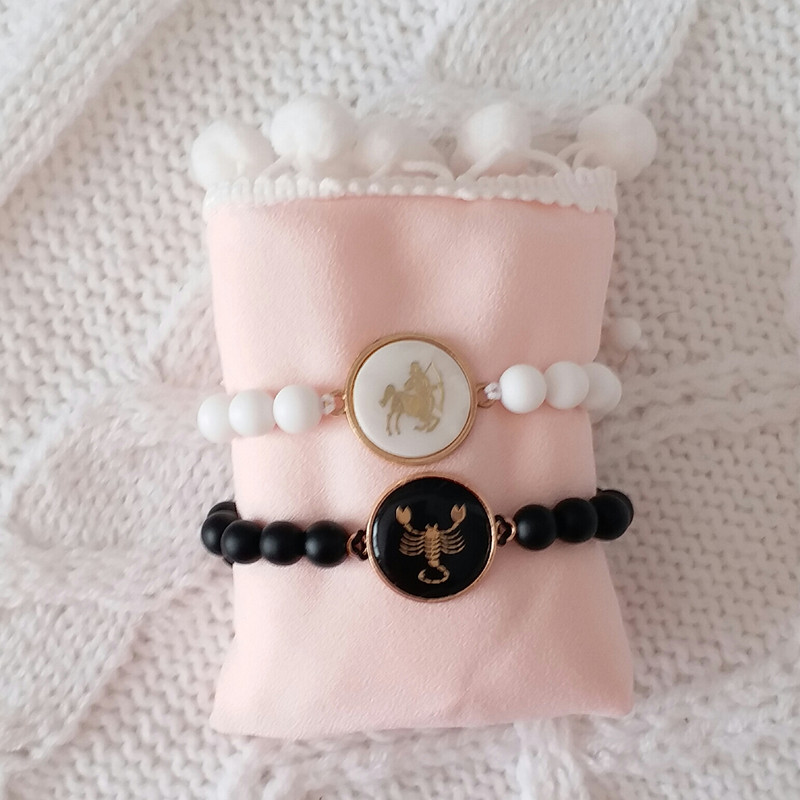 دستبند مدل ماه تولد آذر و آبان F113 مجموعه 2 عددی