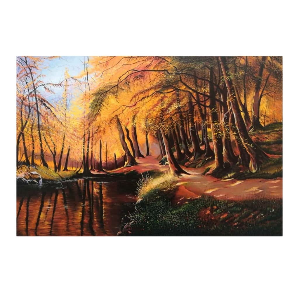 تابلو نقاشی رنگ روغن طرح پاییز
