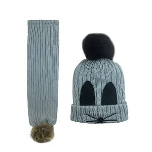 ست کلاه و شال گردن بافتنی بچگانه کد 4570