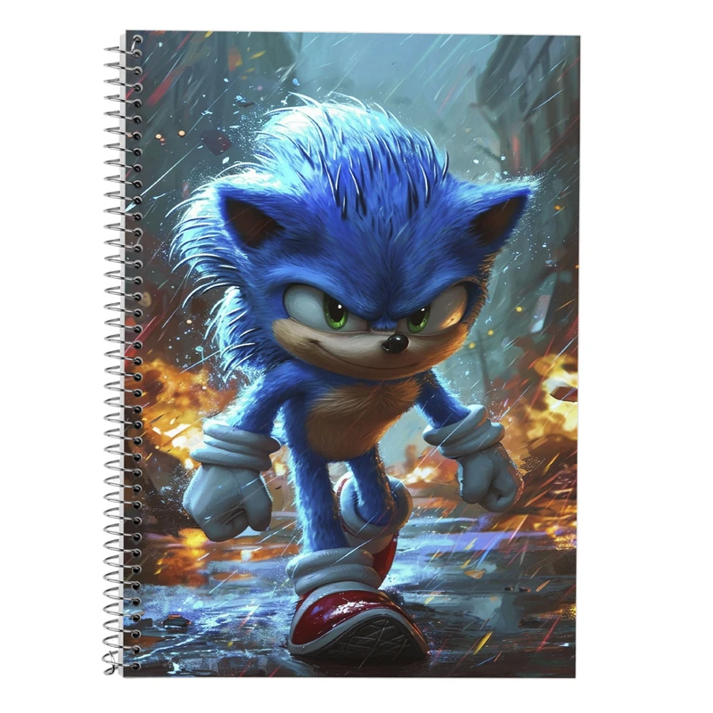 دفتر زبان 50 برگ مدوپد مدل دو خط طرح سونیک sonic کد DF13441