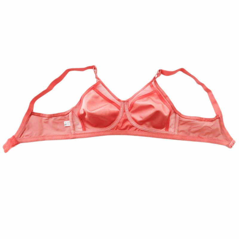 سوتین زنانه نوشه پوش مدل پرلون کاپ پرسی رنگ گلبهی