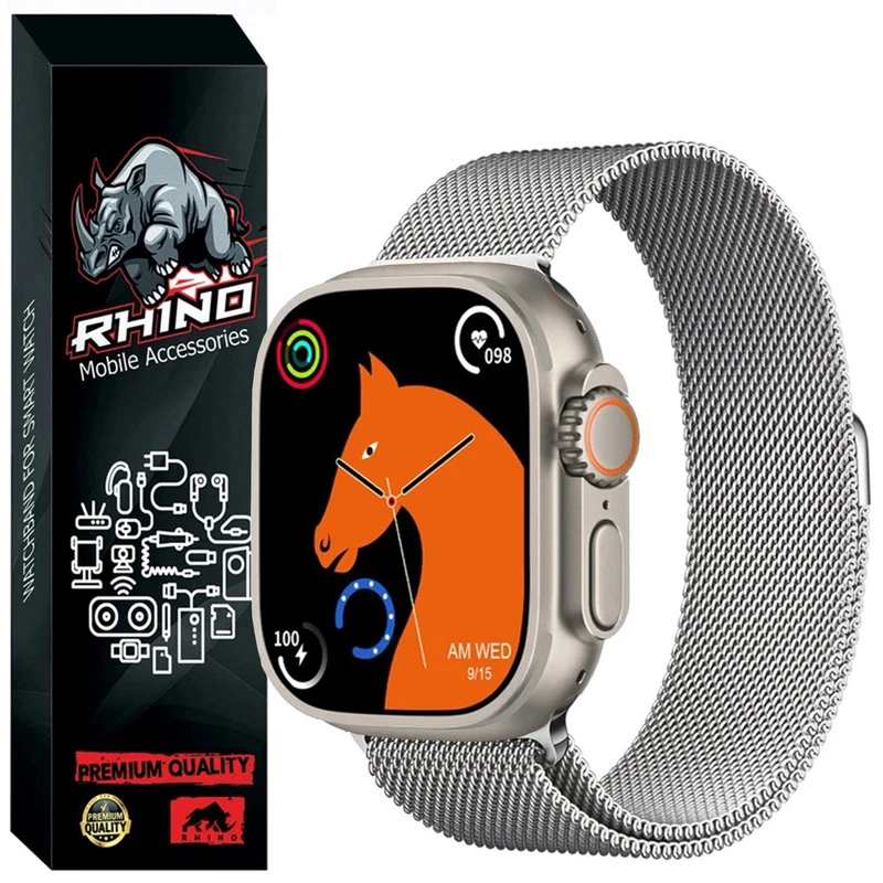 بند راینو مدل میلانس مناسب برای ساعت هوشمند اسمارت T900 Ultra