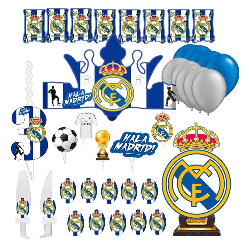 مجموعه 38 عددی تم تولد مدل فوتبالی طرح رئال مادرید کد 03
