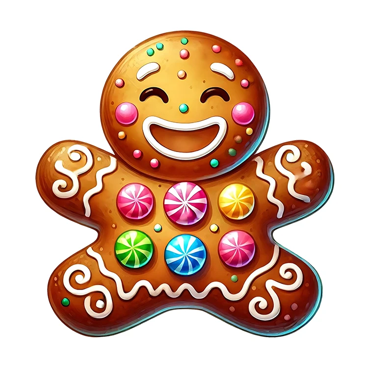 استیکر پارچه و لباس پاد آفرین مدل کریسمس طرح کوکی بیسکویت کد S3122