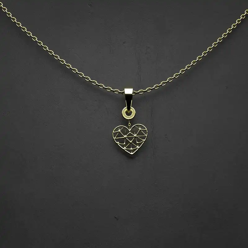 گردنبند طلا 18 عیار زنانه مدوپد مدل  طرح قلب کد DD1171