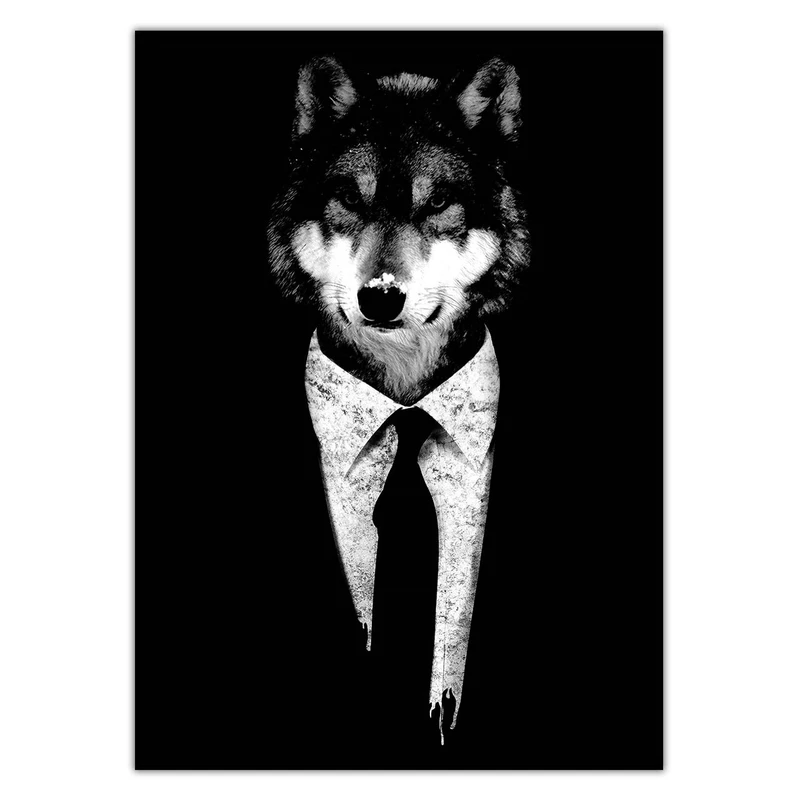 تابلوی ونسونی طرح Mr Wolf سایز 30x40