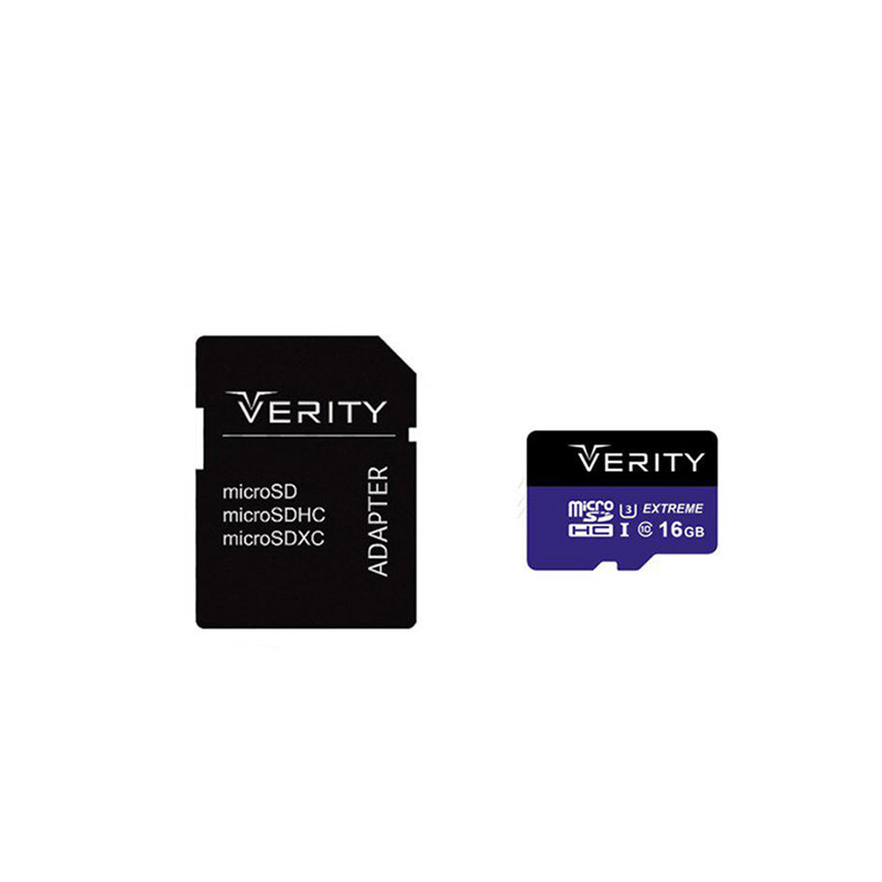 تصویر کارت حافظه microSDHC وریتی مدل کلاس 10 استاندارد U3 سرعت 80MBps همراه با آداپتور SD ظرفیت 16 گیگابایت