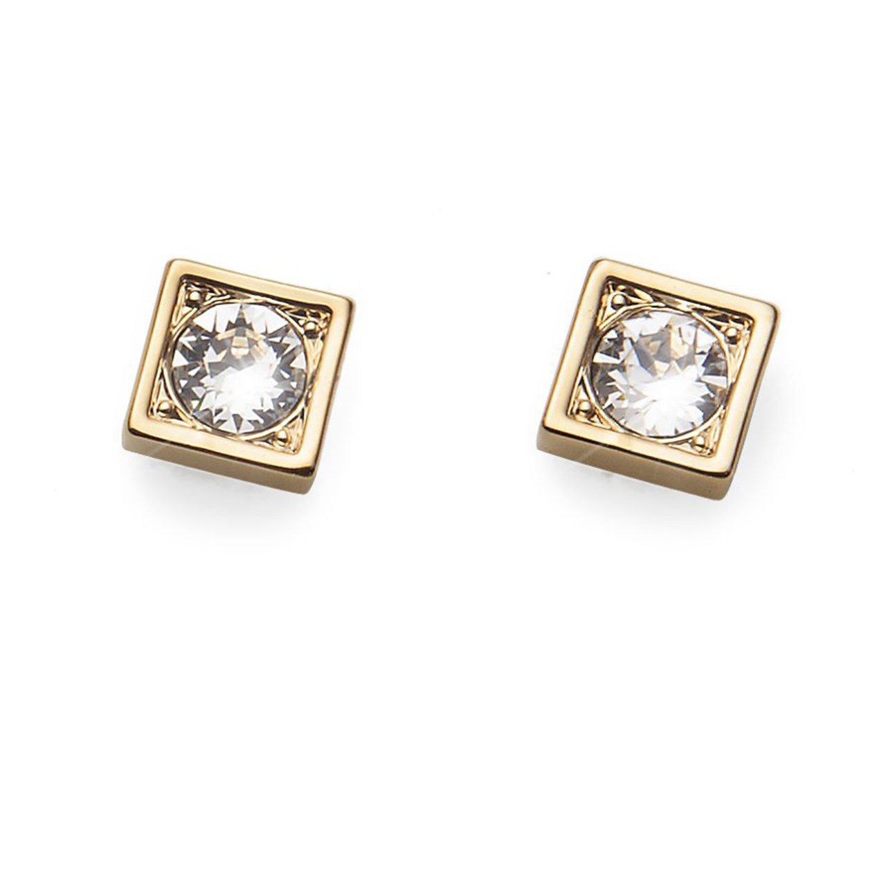 گوشواره الیور وبر مدل Corner Gold Crystal 22068G