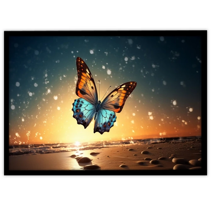 تابلو نوری بکلیت طرح دکوراتیو پروانه رنگی مدل B-MID-18438