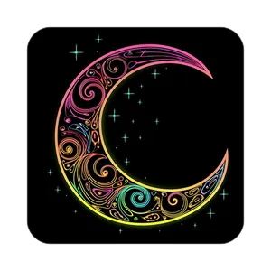 زیر لیوانی کاکتی طرح ماه و ستاره مدل mp53086