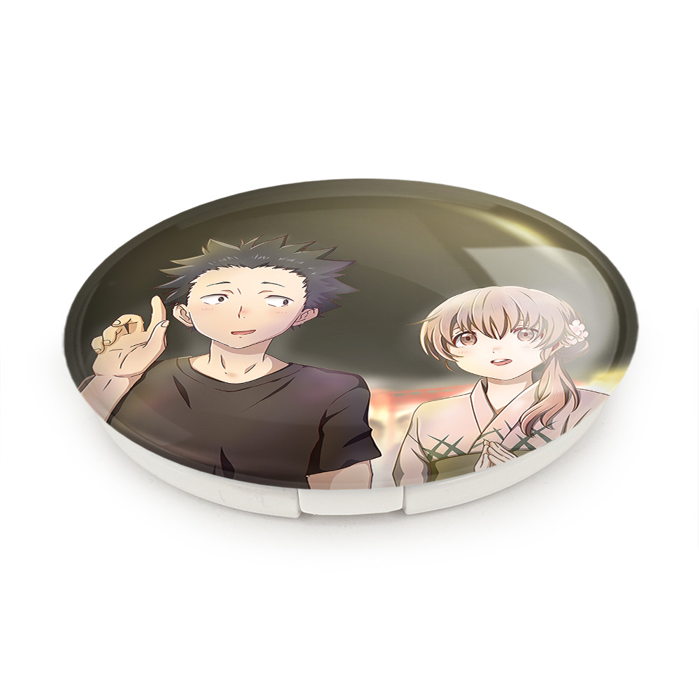 آینه جیبی خندالو طرح شوکو نیشیمیا و شویا ایشیدا انیمه سایلنت ویس A Silent Voice مدل تاشو کد 15824
