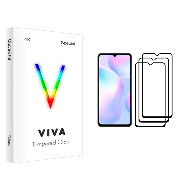محافظ صفحه نمایش ویوا مدل 4K مناسب برای گوشی موبایل شیائومی Redmi 9A بسته سه عددی