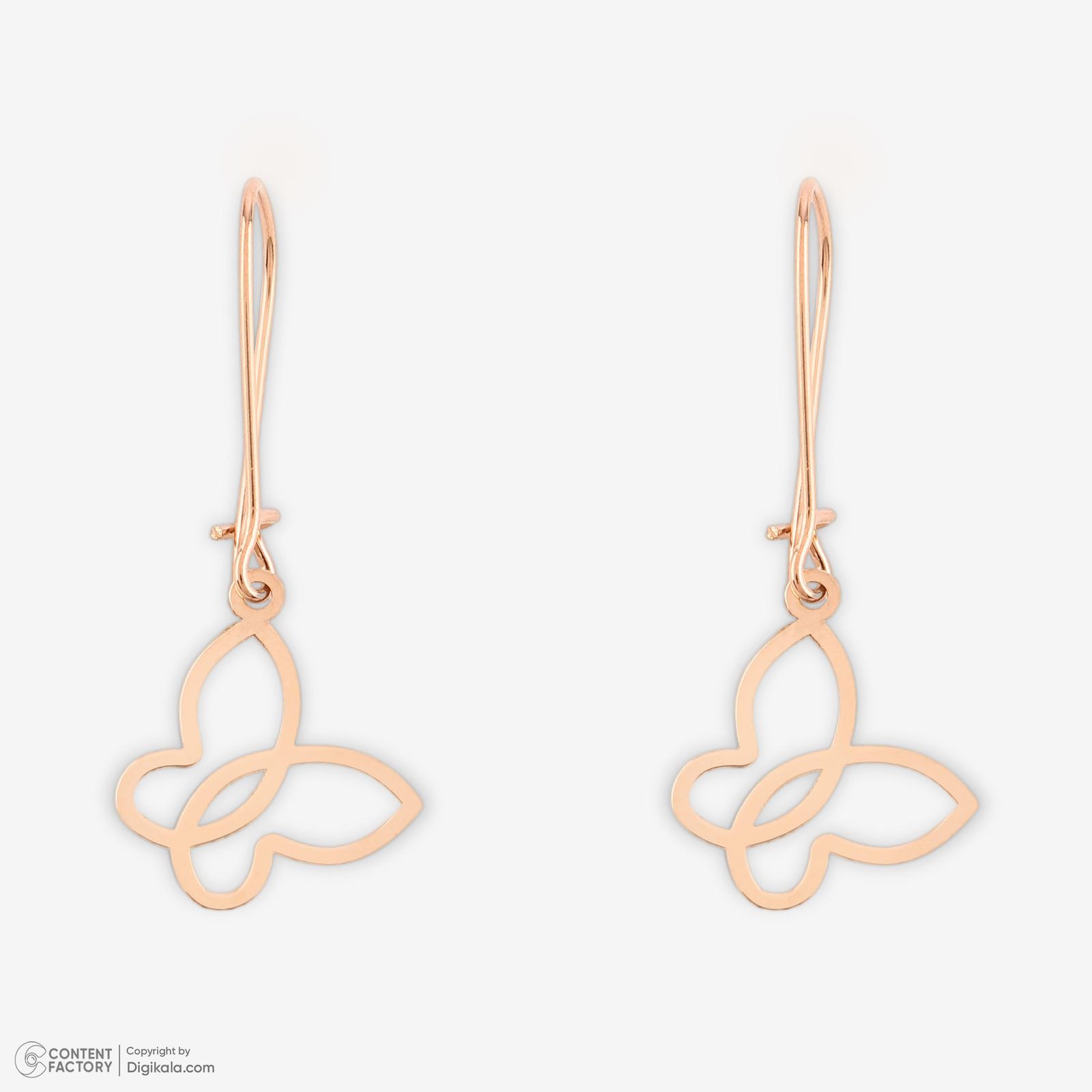 نیم ست طلا 18 عیار زنانه حافا گلد مدل پروانه کد nim14 -  - 7