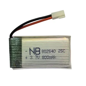 باتری لیتیومی قابل شارژ مدل NB-25c-HP-802540-800 ظرفیت 800 میلی‌ آمپر ساعت