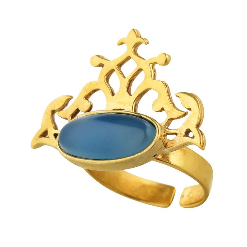 انگشتر زنانه گالری عزیزی طرح تاج مدل 14664