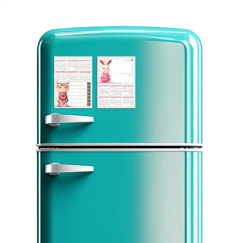 تقویم دیواری سال 1403 لاژید مدل آهن ربایی طرح کارتونی بسته 2 عددی