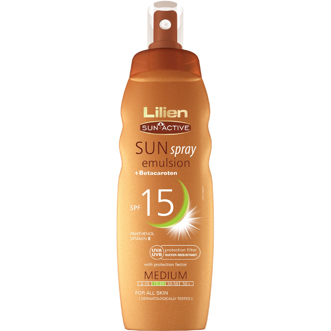 اسپری آفتاب لیلین سان اکتیو مدل Sun Spray With Betacaroten با SPF15 حجم 200 میلی لیتر