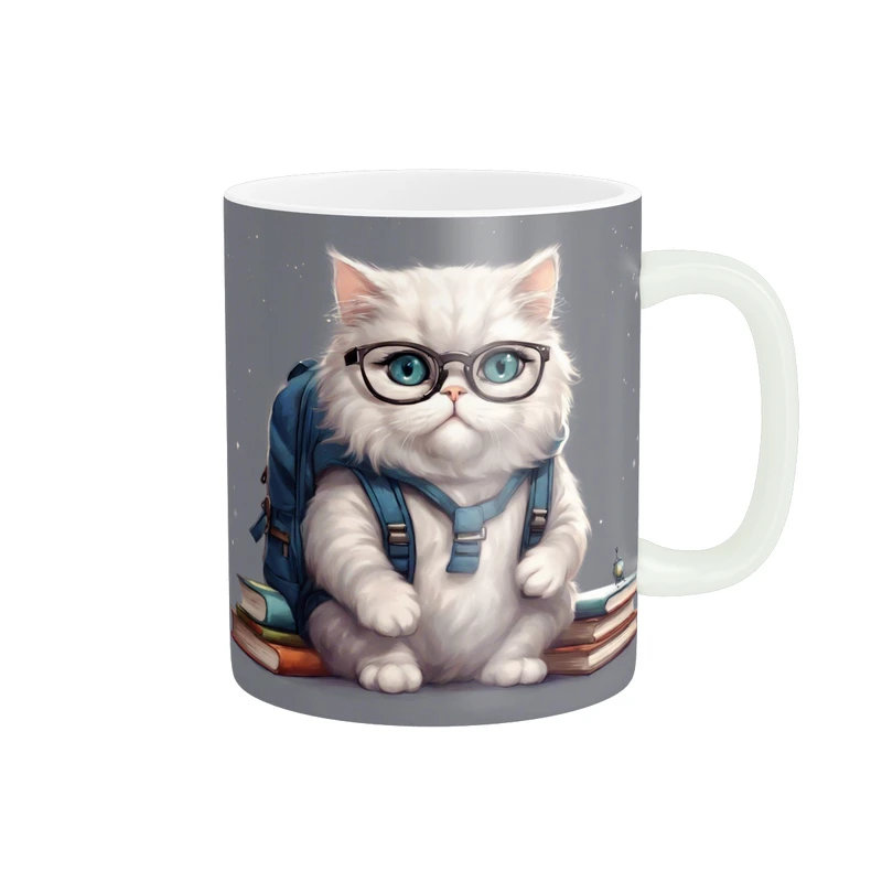 ماگ پادآفرین مدل دانش آموز طرح عروسکی گربه کد PM558