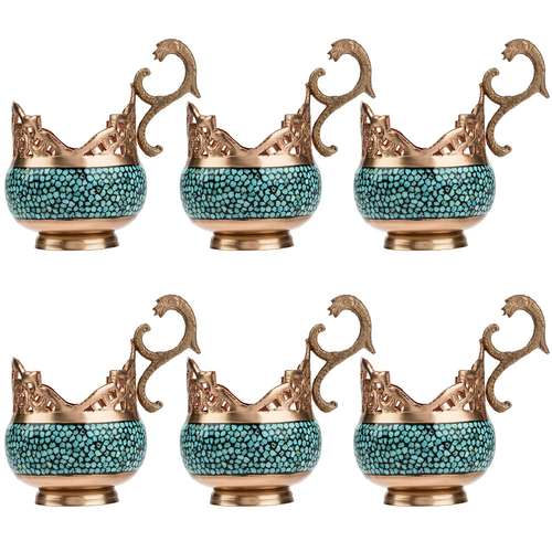 سرویس چای خوری فیروزه کوب کارگاه رستا