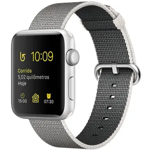 ساعت هوشمند اپل واچ سری 2  مدل 38mm Silver Aluminum Case with Pearl Woven Nylon