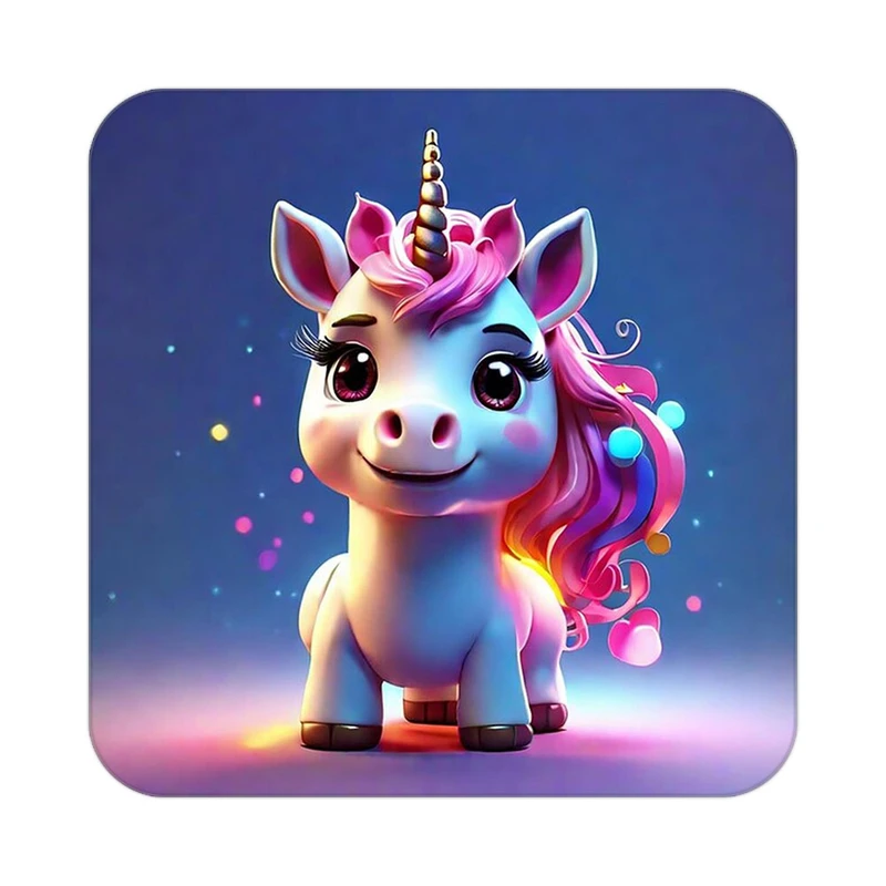 زیر لیوانی کاکتی طرح اسب تک شاخ و یونیکورن مدل mp30787