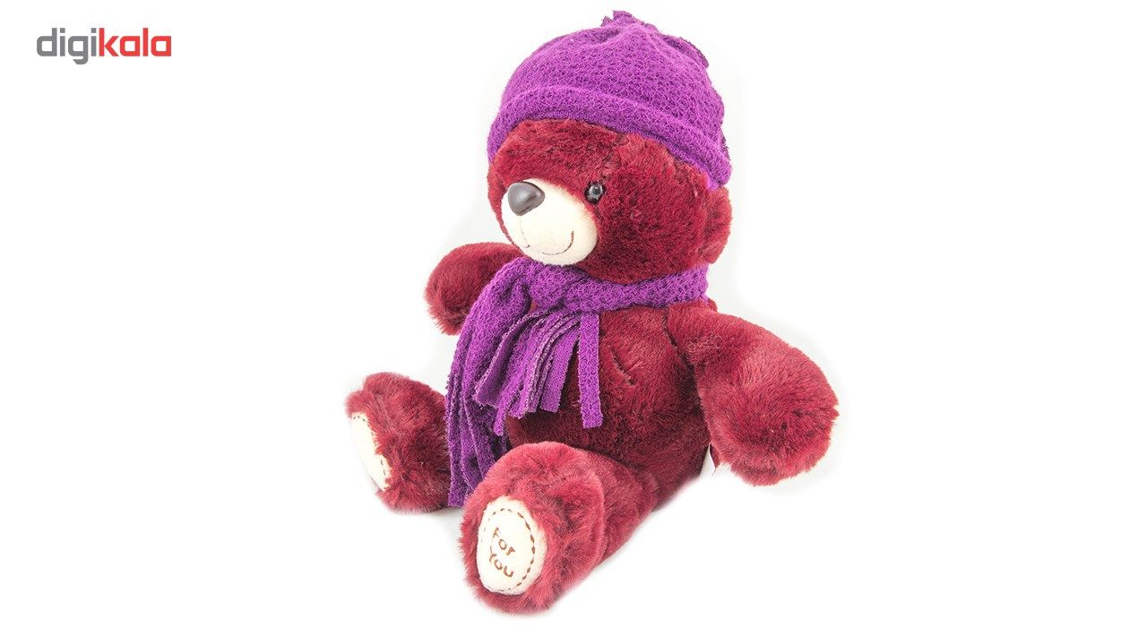 عروسک خرس بهارگالری مدل Crimson Winter Dress کد 103