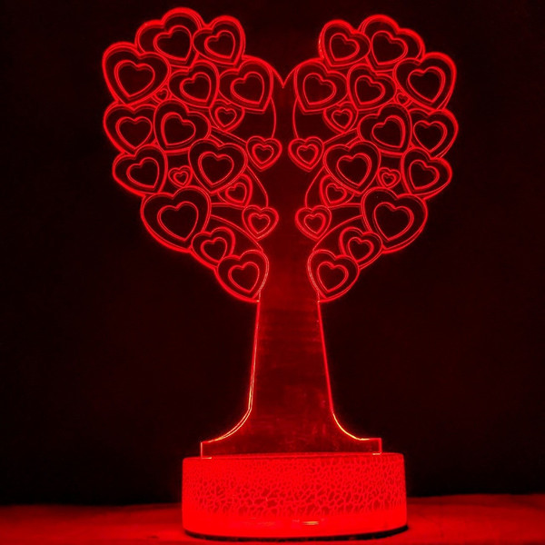 چراغ خواب سه بعدی زیما مدل Love Tree