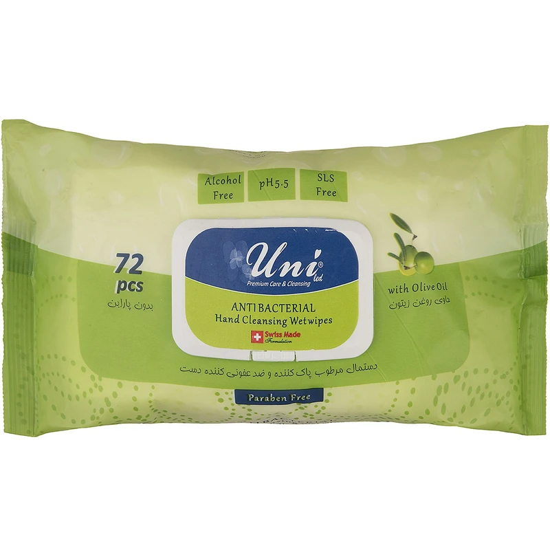 دستمال مرطوب دست یونی لد مدل Hand Anti Bacterial بسته 72 عددی