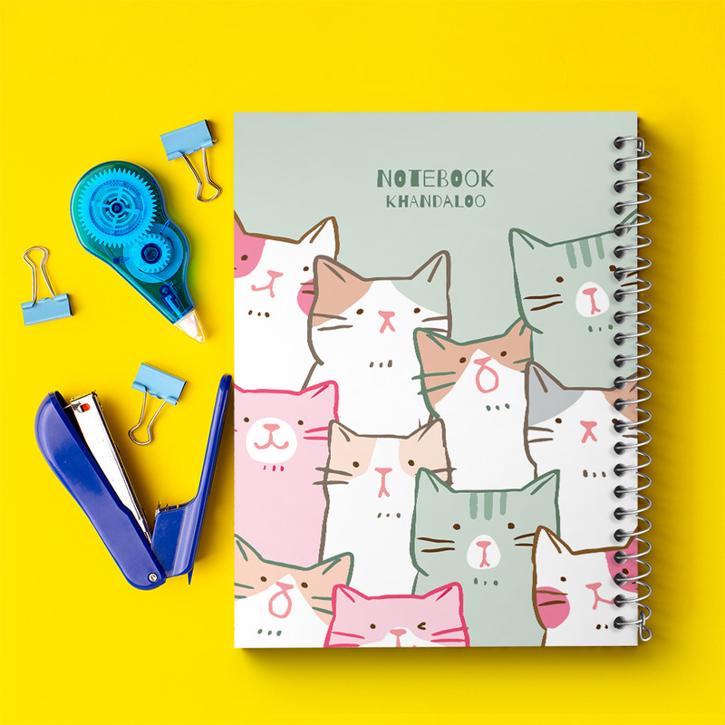 دفتر مشق 100 برگ خندالو طرح گربه های کیوت کد N1359