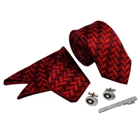ست کراوات و دستمال جیب و دکمه سردست و گیره کراوات مردانه مدل 540