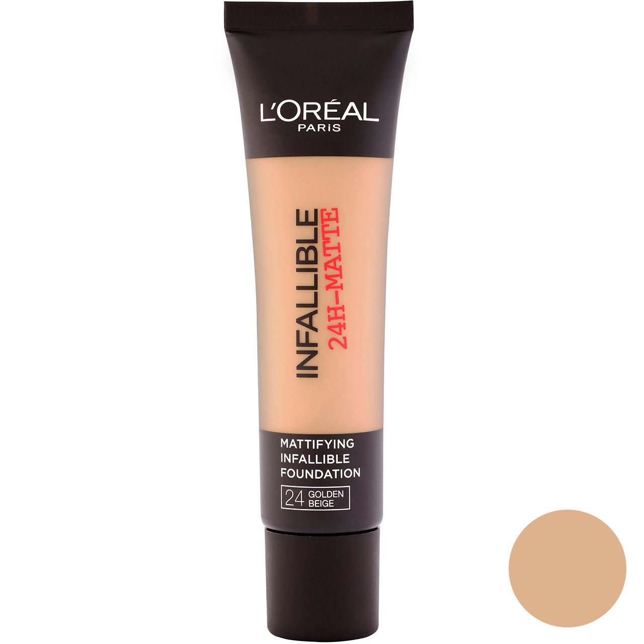 کرم پودر لورآل سری Infaillible 24H Matte مدل Golden Beige شماره 24 حجم 35 میلی‌ لیتر