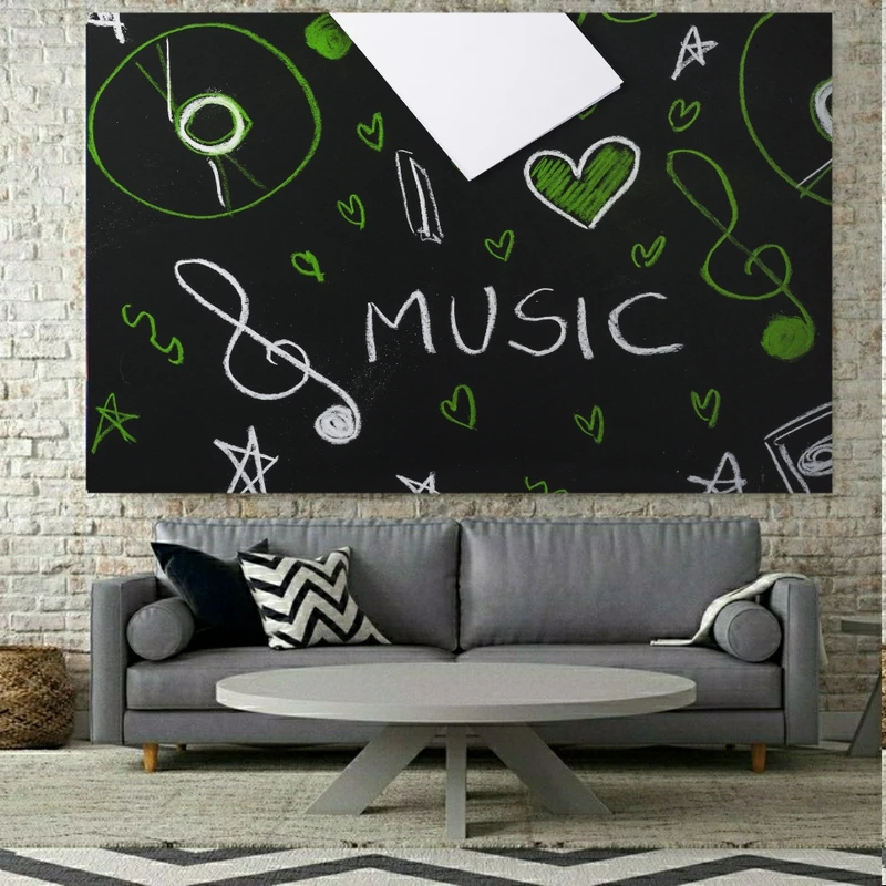 پوستر دیواری طرح موسیقی مدل تخته سیاه کد FP458