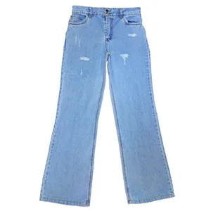 شلوار جین زنانه مدل نیم بگ کمر کشی کد 9266