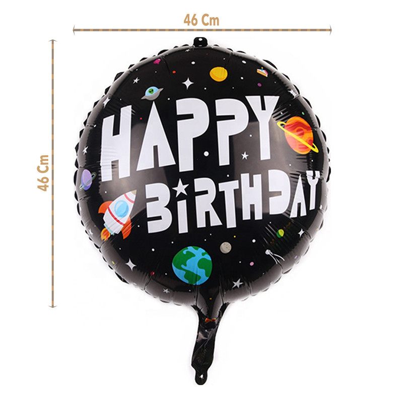 بادکنک فویلی لاکی بالونز مدل happy birthday طرح فضانورد