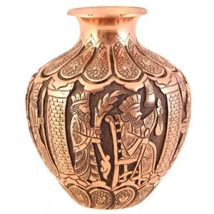 گلدان قلمزنی قهرمانی کد 165007 طرح تخت جمشید