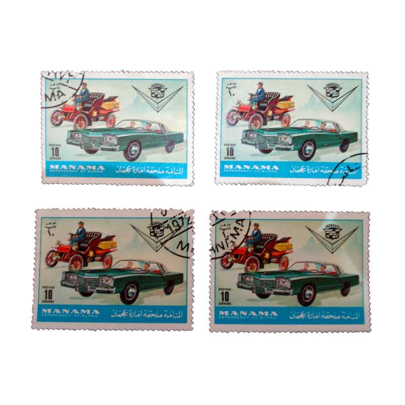 تمبر یادگاری مدل ماشین کد bc-1811 بسته 4 عددی