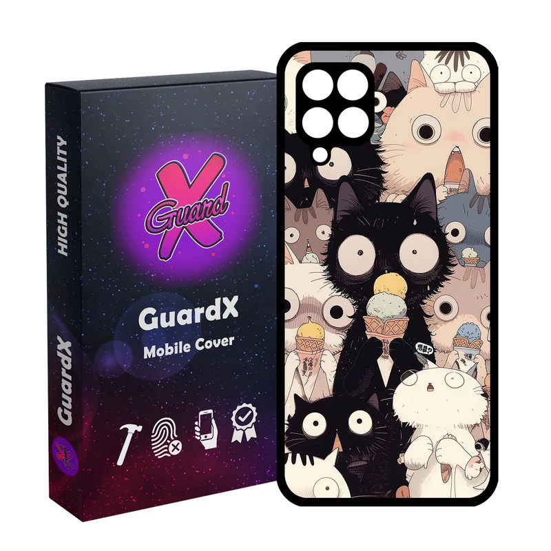 کاور گارد ایکس طرح گربه مدل Glass10802 مناسب برای گوشی موبایل سامسونگ Galaxy A12/M12/F12