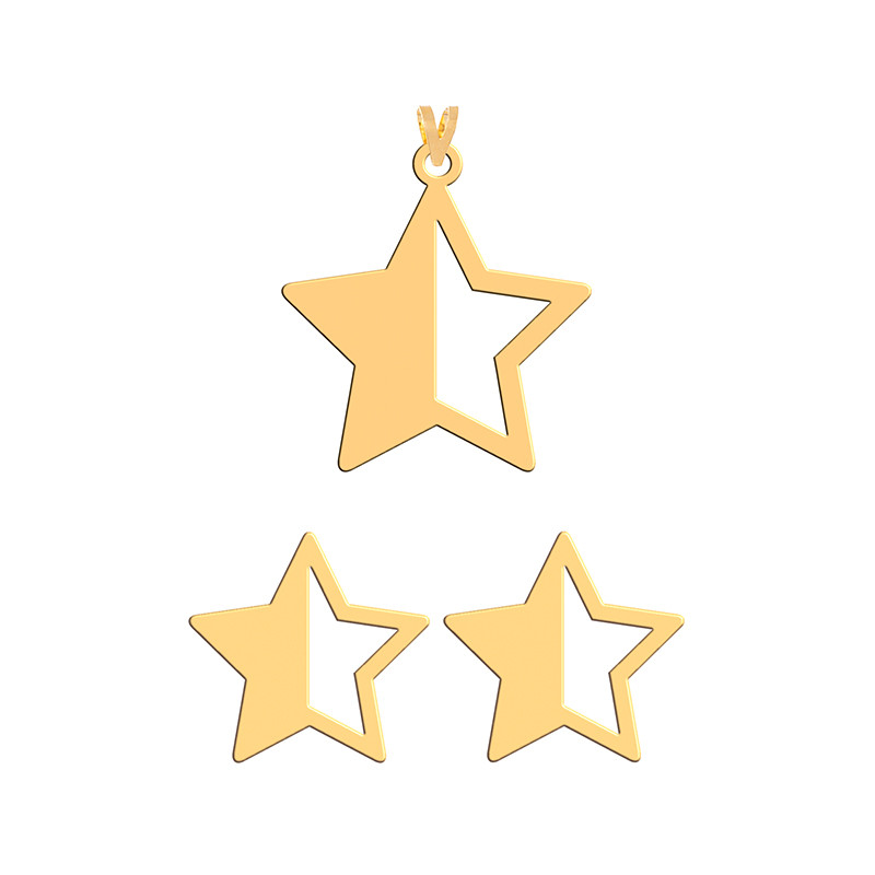 نیم ست طلا 18 عیار زنانه فرشته مدل  ستاره  WHSL-000138