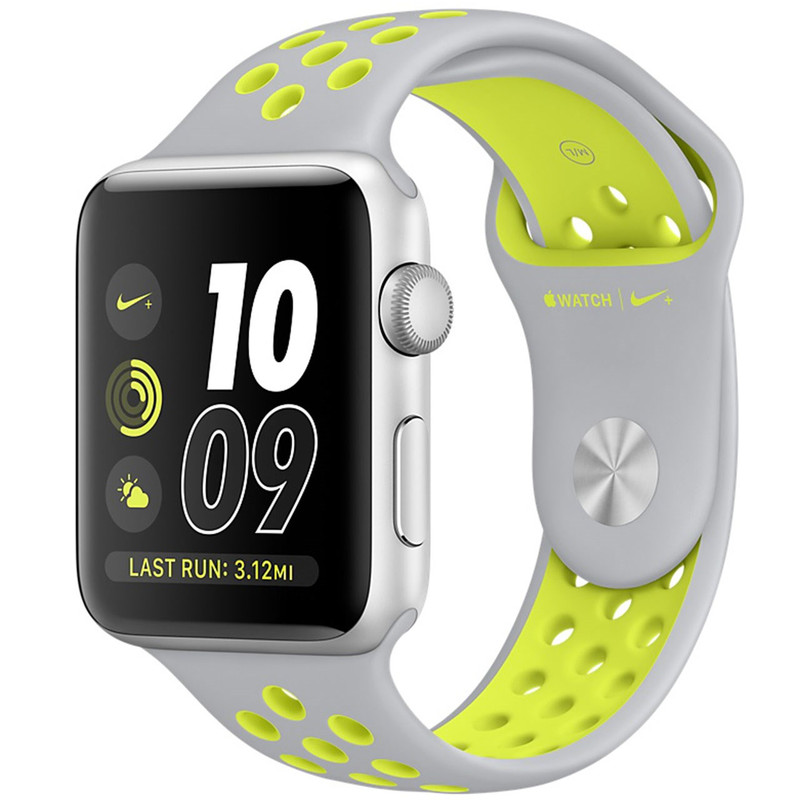 ساعت هوشمند اپل واچ سری 2 مدل Nike Plus 42mm Silver with Silver Volt Band