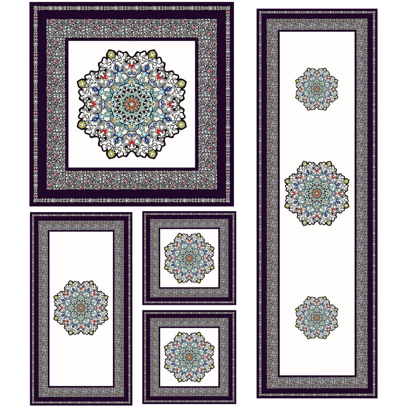 ست رومیزی 5 تکه طرح سنتی کد 9950