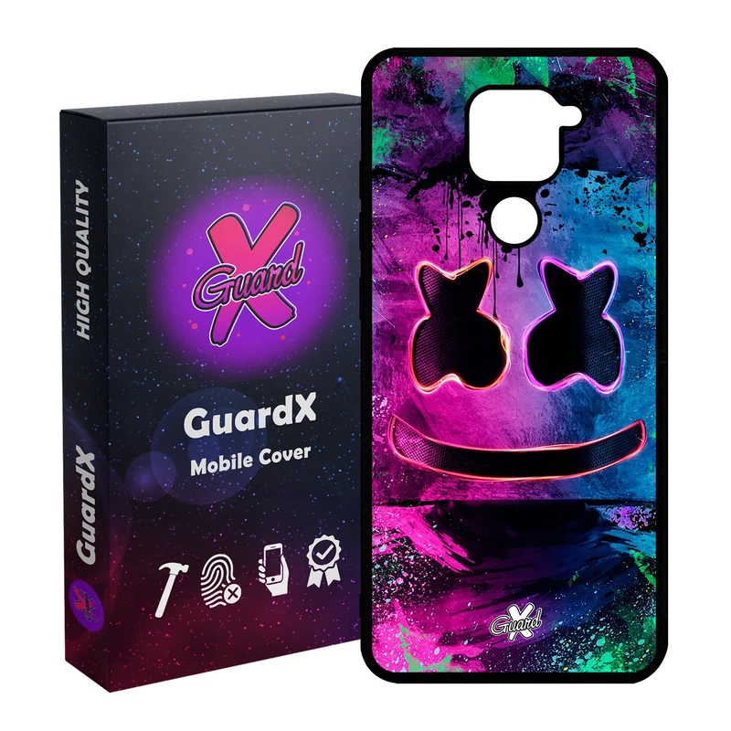 کاور گارد ایکس طرح Marshmello مدل Glass10028 مناسب برای گوشی موبایل شیائومی Redmi Note 9