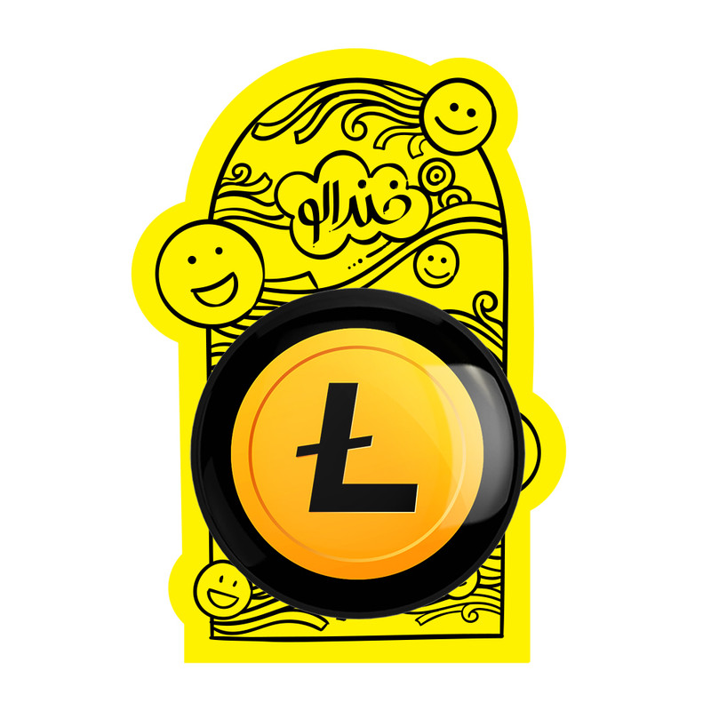 آینه جیبی خندالو طرح ارز دیجیتال لایت کوین مدل تاشو کد 10905