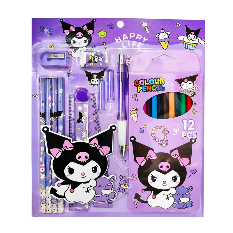 بسته لوازم تحریر مدل کرومی مجموعه 15 عددی