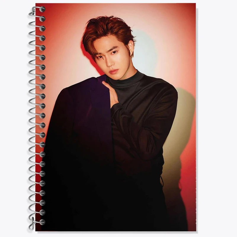 دفتر زبان 50 برگ خندالو مدل دو خط طرح سوهو گروه اکسو EXO کد 13488