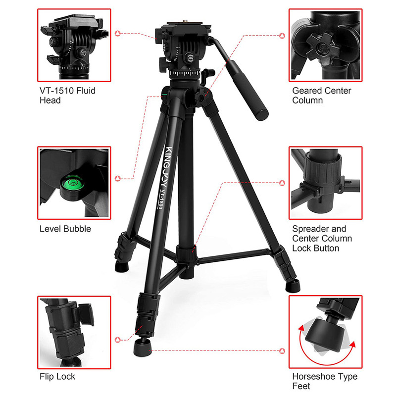 سه پایه دوربین کینگ جوی مدل VT-1500