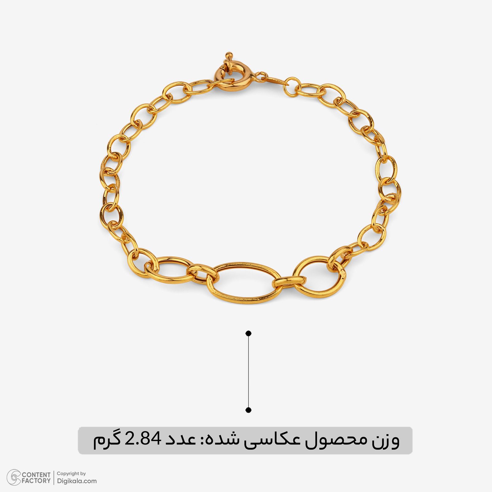 دستبند زنجیری طلا کم اجرت 18 عیار زنانه حانیه مدل 2108 -  - 5